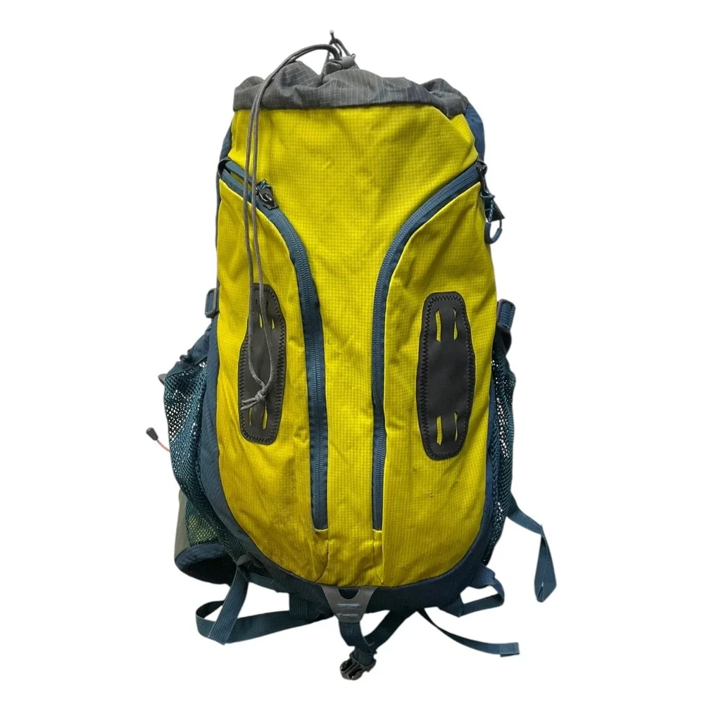 JanSport Biovent Technical Hiking Backpack Yellow Blue Ripstop‎ Daypack Outdoors